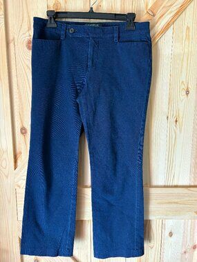 Lauren Ralph Lauren Petite Navy Dress Pants 8P Adele Straight Leg Stretch Work